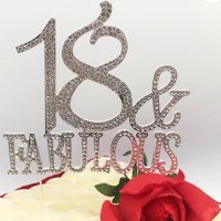 (image for) Diamante Cake Topper '18 & Fabulous'