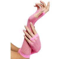 (image for) Long Hot Pink Fishnet Gloves