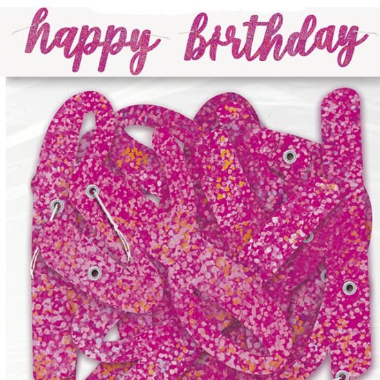 (image for) Pink Glitz Happy Birthday Jointed Banner