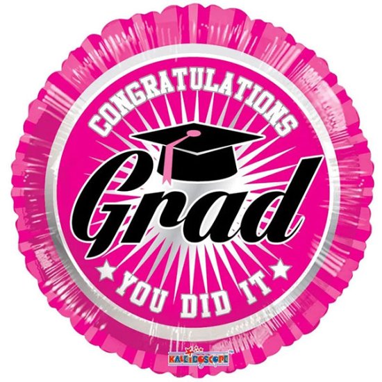 (image for) 18" Congratulations Grad Pink Foil Balloons