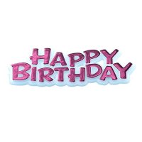Pink Happy Birthday Motto Cake Topper