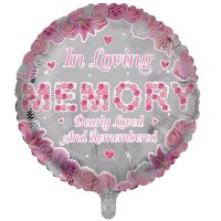 (image for) 18" Pink In Loving Memory Foil Balloons