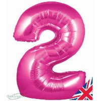 34" Oaktree Pink Number 2 Shape Balloons