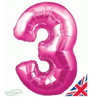 (image for) 34" Oaktree Pink Number 3 Shape Balloons