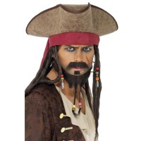 (image for) Brown Pirate Hat With Dreadlocks