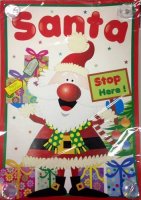 Santa Stop Here Window Sticker