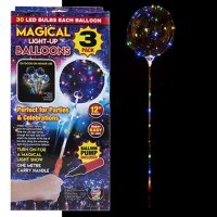 12" Magical Light Up Balloon On Stick Kit 3PK