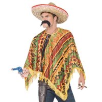 Instant Poncho Kit With Moustache