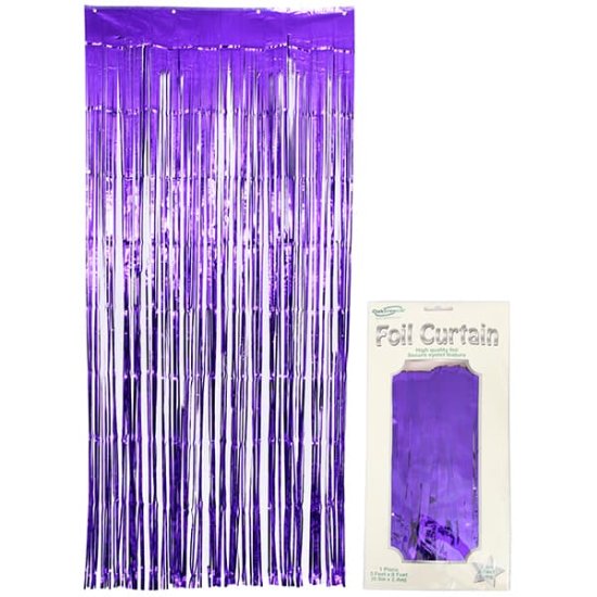 (image for) Metallic Purple Foil Door Curtain