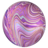 15" Purple Marblez Orbz Foil Balloons