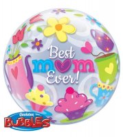 22" Best Mum Ever Tea Time Single Bubble Balloons