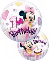 22" Minnie Mouse 1st Birthday Single Bubble Balloons