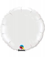 18" White Round Foil Balloon