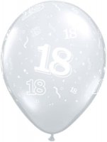 11" 18 Around Diamond Clear Latex Balloons 50pk