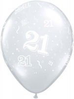 11" 21 Around Diamond Clear Latex Balloons 50pk