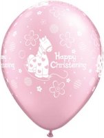 11" Soft Pony Pink Christening Latex Balloons 25pk