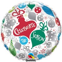 18" Celebrate The Season Ornaments Foil Balloons