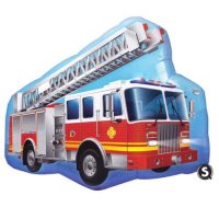 (image for) Red Fire Truck Shape Balloons