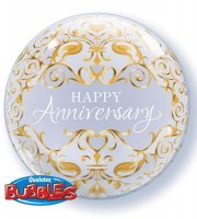 22" Anniversary Classic Single Bubble Balloons