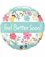 18" Feel Better Soon Floral Foil Balloons