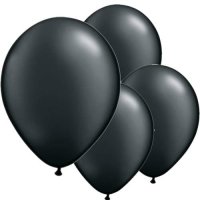 11" Pearl Onyx Black Latex Balloons 6pk