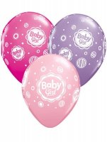 (image for) 11" Baby Girl Dots Latex Balloons 6pk