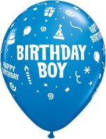 11" Birthday Boy Latex Balloons 6pk