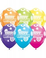 (image for) 11" Birthday Dots And Glitz Latex Balloons 6pk
