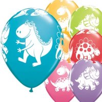 (image for) 11" Cute & Cuddly Dinosaurs Latex Balloons 6pk