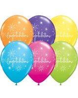 (image for) 11" Congratulations Assorted Latex Balloons 6pk