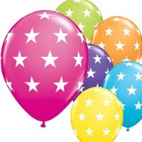 11" Big Stars Tropical Assorted Latex Balloons 6pk
