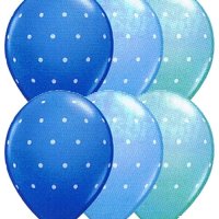 (image for) 11" Small Polka Dots Blue Assorted Latex Balloons 25pk