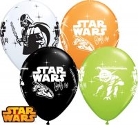 11" Darth Vader And Yoda Latex Balloons 25pk