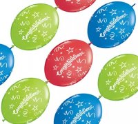 12" Congratulations Quick Link Party Banner Balloons 10pk