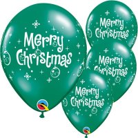 (image for) 11" Merry Christmas Ornaments Latex Balloons 6pk