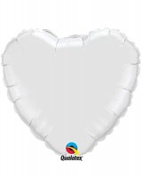 4" White Heart Foil Balloon