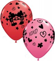 11" Mickey And Minnie XOXO Latex Balloons 25pk