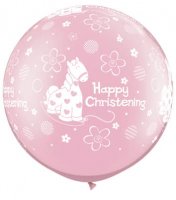 30" Christening Girl Soft Pony Giant Latex Balloons 2pk
