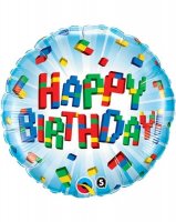 18" Birthday Exploding Blocks Foil Balloons