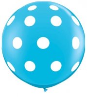 3ft Robins Egg Blue Big Polka Dots Giant Latex Balloons 2pk