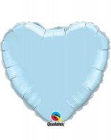 4" Pearl Light Blue Heart Foil Balloon