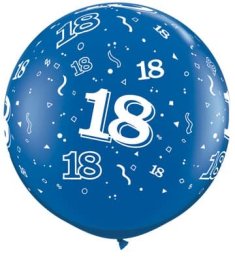 (image for) 3ft Sapphire Blue 18 Around Giant Latex Balloons 2pk