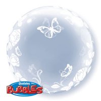 24" Elegant Roses And Butterflies Deco Bubbles