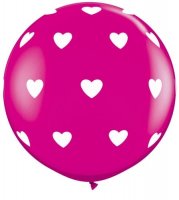 3ft Wild Berry Big Hearts Giant Latex Balloons 2pk