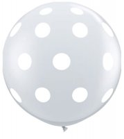 3ft Diamond Clear Big Polka Dots Giant Latex Balloons 2pk