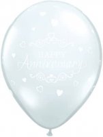 11" Anniversary Classic Hearts Latex Balloons 25pk