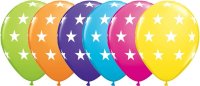 11" Assorted Big Stars Latex Balloons 25pk