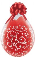 (image for) 18" Filigree and Hearts-A-Round Stuffing Latex Balloons 25pk