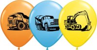 (image for) 11" Construction Trucks Assorted Latex Balloons 25pk