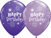 (image for) 11" Birthday Sparkle Purple & Lilac Latex Balloons 25pk